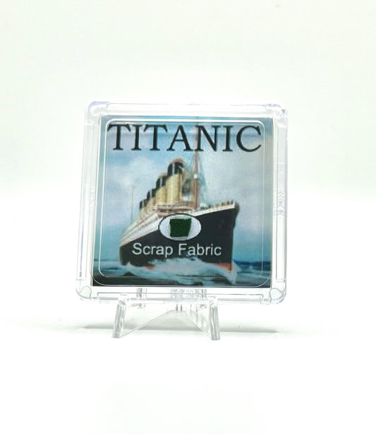 Authentic Titanic Fabric Artifact in Square Display with Stand