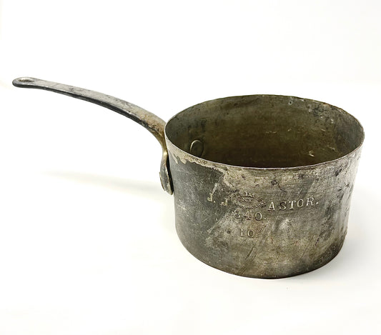 For the Elite collector! John Jacob Astor IV, Titanic Victim. Personally owned cooking pot from residential mansion. Astor’s Last Supper. Medium size.