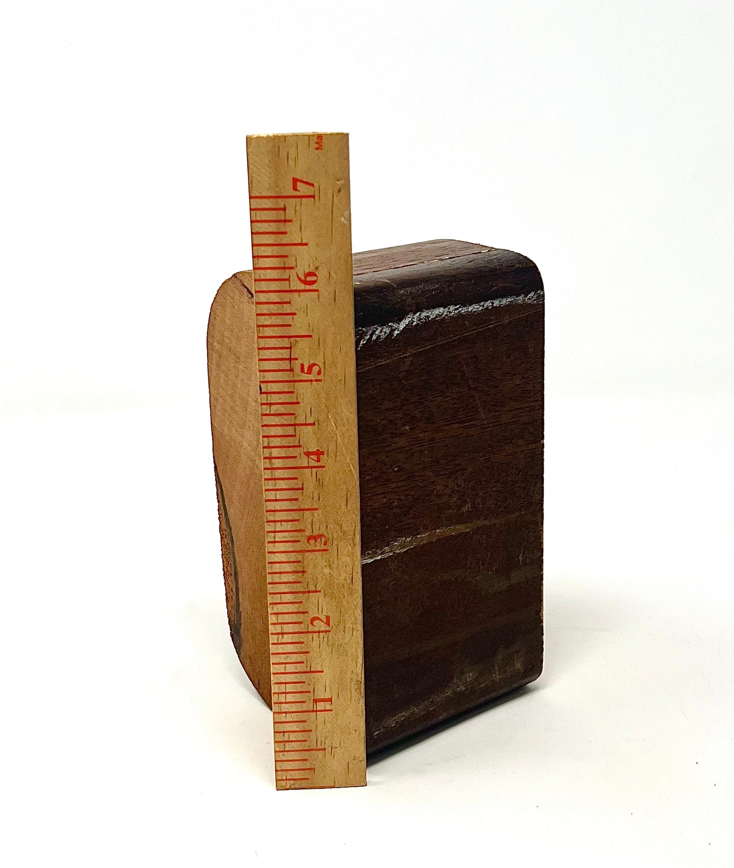 1997 Titanic Movie Prop. A piece of mahogany railing as seen in the “spit like a man” scene.