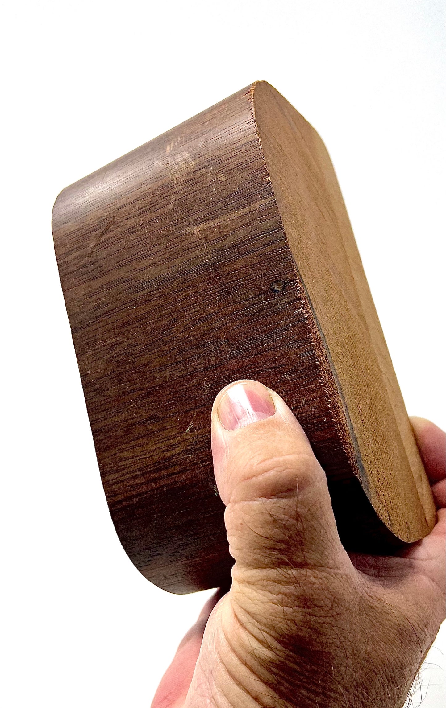 1997 Titanic Movie Prop. A piece of mahogany railing as seen in the “spit like a man” scene.